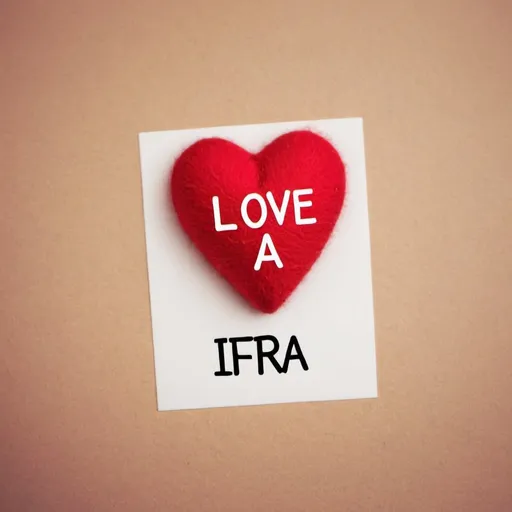 Prompt: A love heart and text is IFRA LOVE (A)