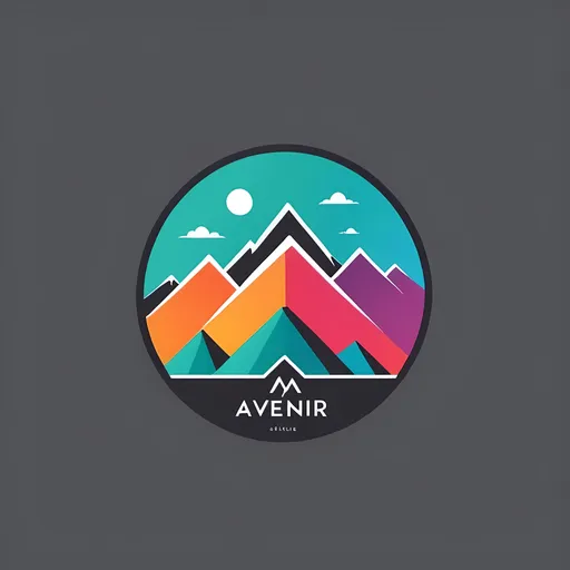 Prompt: a minimalist logo design, bright colors and a modern aesthetic, name of my product in Plan Avenir, i have to use "P" and "A", mountain Chart 