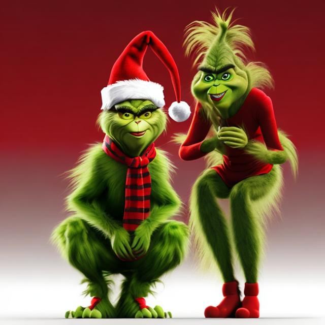 Prompt: female grinch, 3d, in holiday San Francisco 49ers holiday clothes
