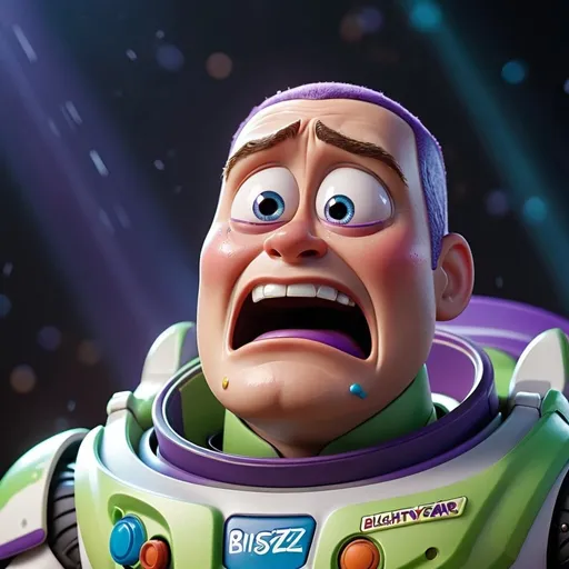 Prompt: 
image with bizz lightyear crying