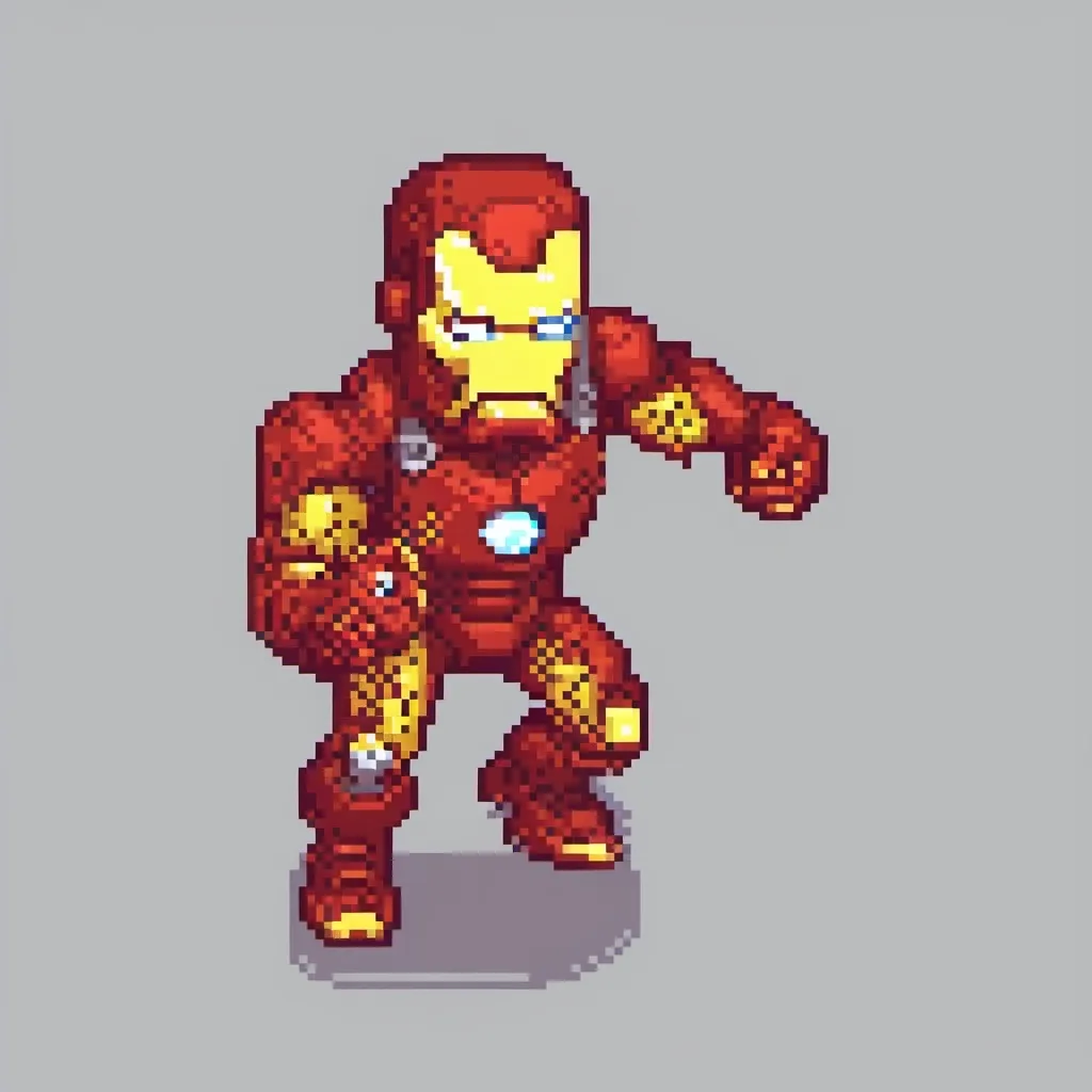 Prompt: Iron-man in fighting mode