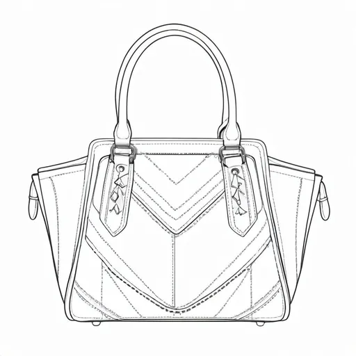 Prompt: illustration outline for lexury women bag fashion design