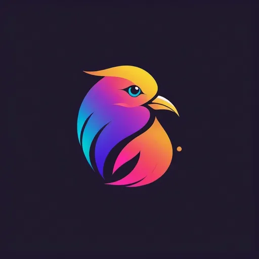 Prompt: Logo bird gradient colorful style vector image
