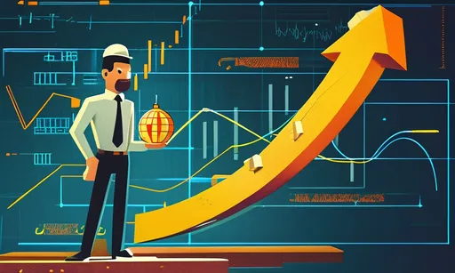 Prompt: a digital image of a business environment with a globe and graphs on it and a calculator and a calculator, Andries Stock, les automatistes, technology, computer graphics.
Multiple income streams: Surround the character with symbolic pathways or icons representing various sources of income, such as stocks, real estate, entrepreneurship, etc., to show the idea of diversified income.
Building wealth from scratch: The character stands at the base of a pyramid or staircase symbolizing wealth. The steps represent the gradual building of financial stability, starting from zero and working upwards.
our growth strategies: In the background, incorporate subtle visual representations of four distinct paths for wealth growth, like charts or symbolic lines, each representing strategies such as investing, saving, entrepreneurship, and asset management.