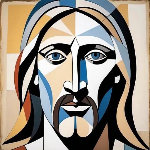 Prompt: THE FACE OF JESUS DECONSTRUCTED IN PICASSO STYLE ABSTRACT