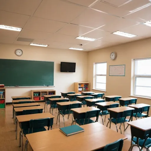 Prompt: image of a classroom