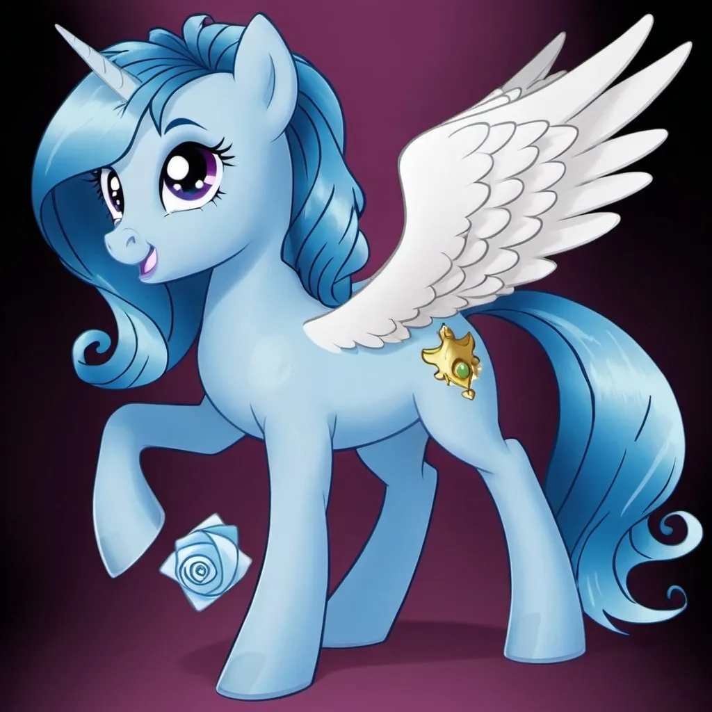 Prompt: my little pony:friendship is magic character named layona,with blue skin,and is a pegasus

