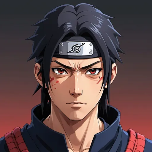 Prompt: smart, ambitious, stubborn, likes challenging, and arrogant ninja. He grows in a situation that required him to be the best ninja in order to reach his goal. First, he is a smart ninja. He was born from a family who become the leader of his clan, Uchiha.anime