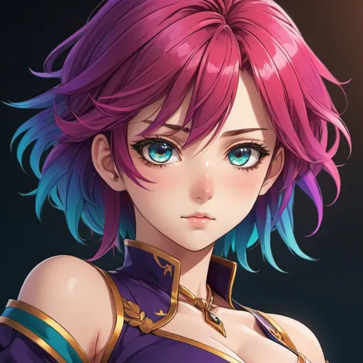 Prompt: Prideful anime girl, vibrant colors, detailed hair and eyes, regal and confident posture, high quality, anime, vibrant tones, detailed eyes, regal, confident posture