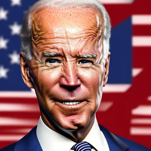 Prompt: joe biden with long neck, large nose, and beedy plastic eyes