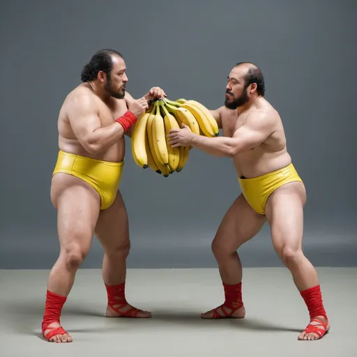 Prompt: Monet banana suno wrestlers
