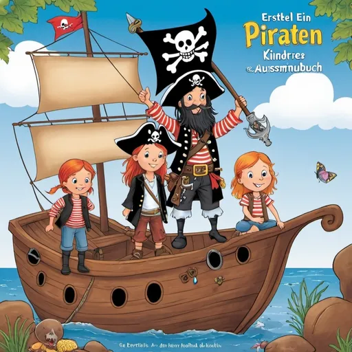 Prompt: erstelle ein kinderfreundliches ausmalbuch:
piraten 

