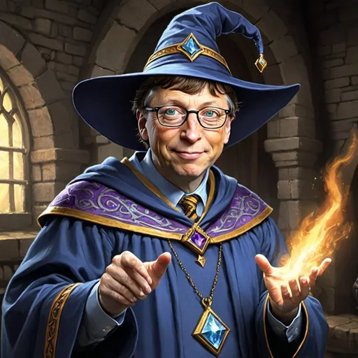 Prompt: bill gates as a wizard in baldur's gate