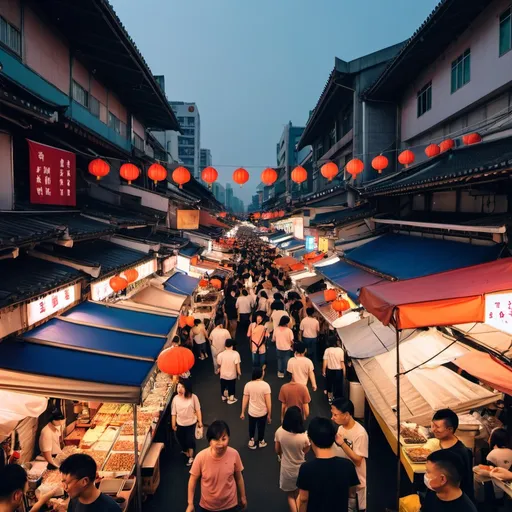 Prompt: Taiwan night market 