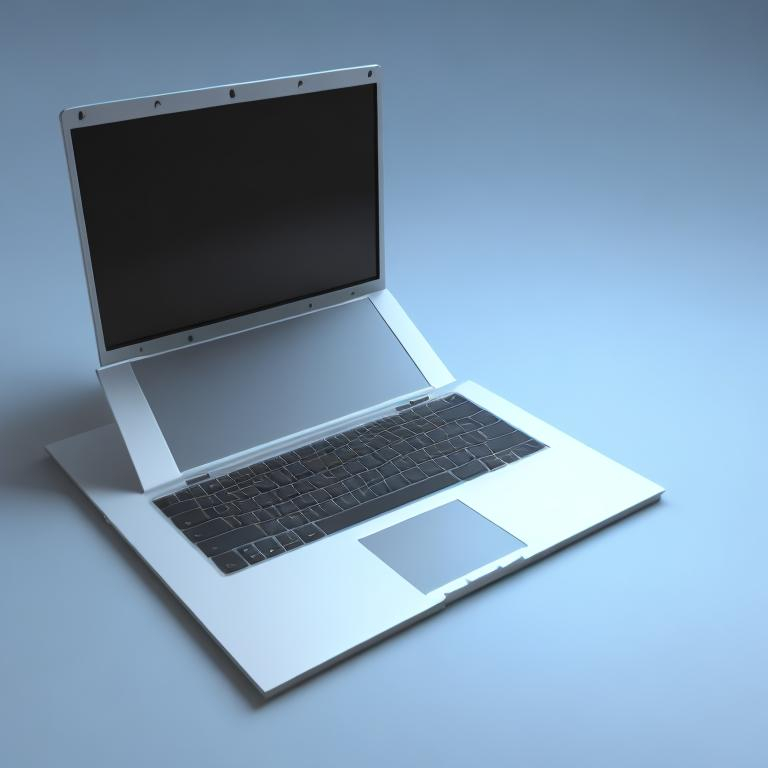 Prompt: <mymodel> a 3D render of a laptop on a simple background 