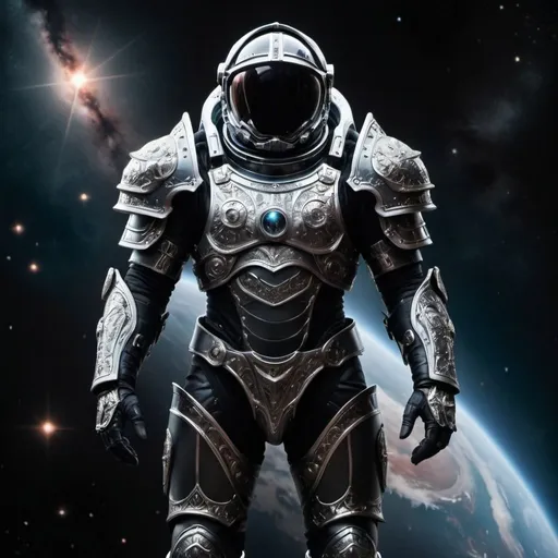Prompt: A powerful person in dark celestial armor Standing in space
Full body picture
Each picture should be very different.