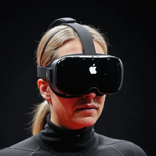 Prompt: apple vision pro vr headset shape of a skimask and black glass front