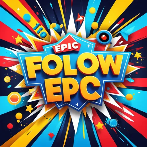 Prompt: A vibrant and energetic digital poster with the text 'Follow Epic Toon for Non-Stop Animation Fun!' in bold, playful, and colorful font. The background features dynamic animation elements like cartoon characters, film reels, clapperboards, and motion lines, creating a lively and fun atmosphere. The design is eye-catching with bright colors like blue, yellow, and red, emphasizing the excitement of animation