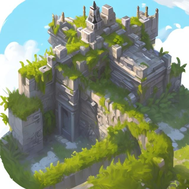 Prompt: Make a art of a bastion with white walls in a forest