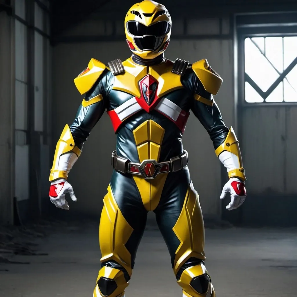 Prompt: Can you make a Power Rangers Suit that would fit the wester Future Military style 