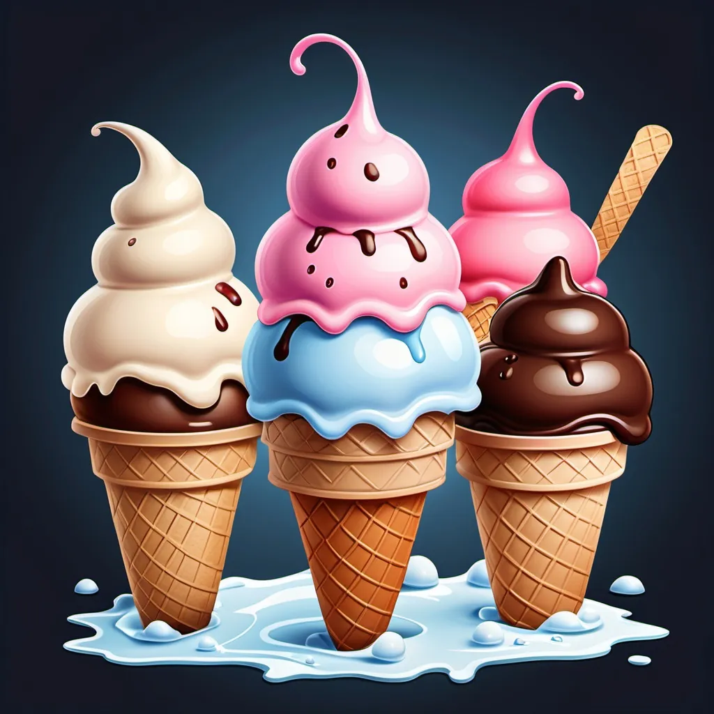 Prompt: Clipart of ice cream