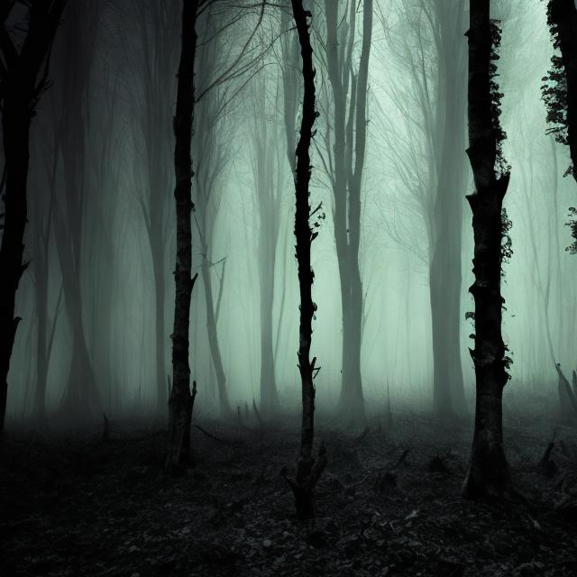 Prompt: Dark eerie forest