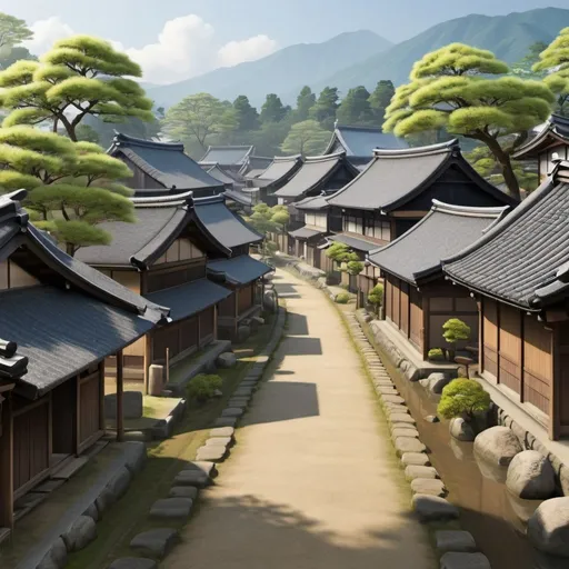 Prompt: Design a japanese 16th century village
