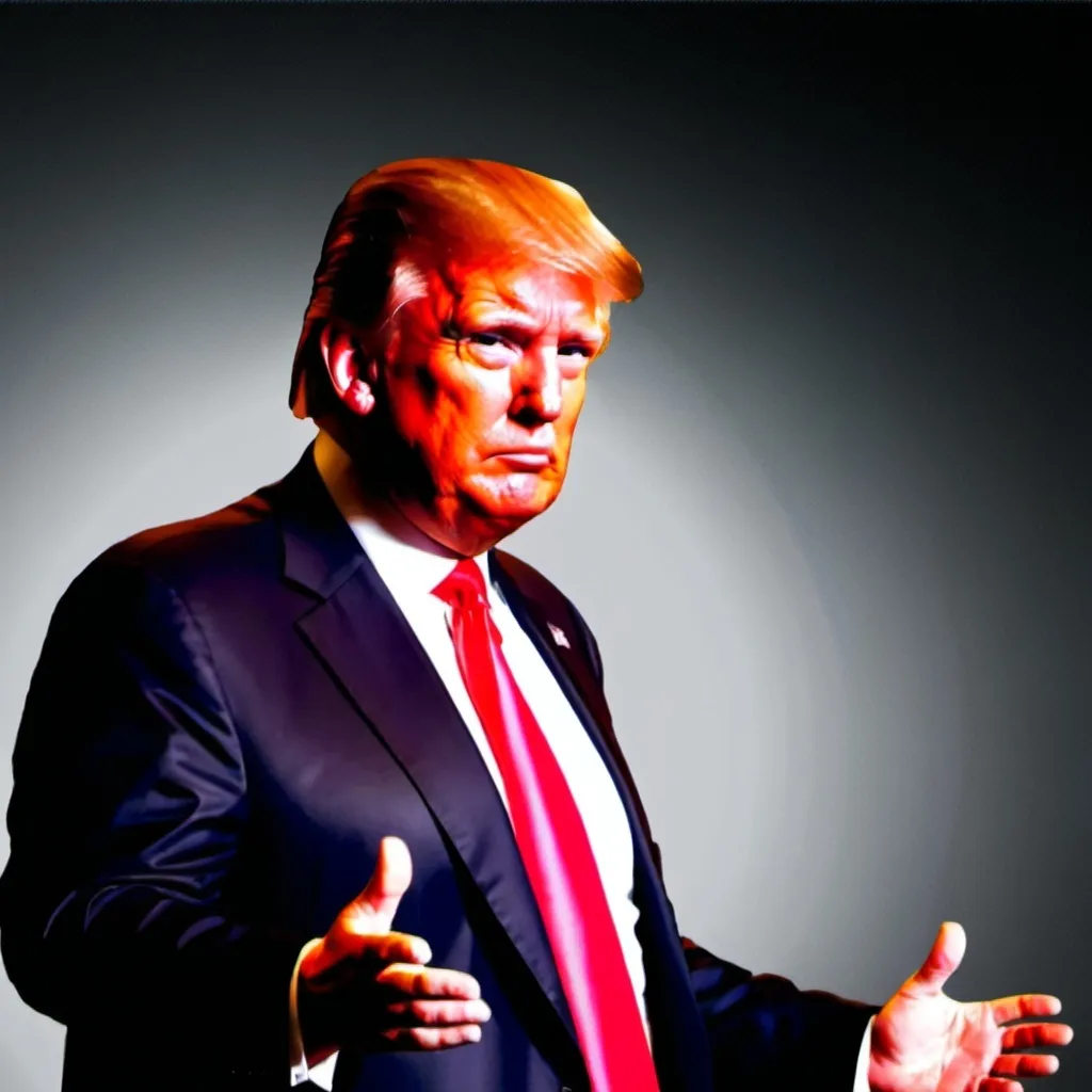 Prompt: Create an Photo of Trump for an x Profile Photo Werke He Looks Like an Rapper dark scene