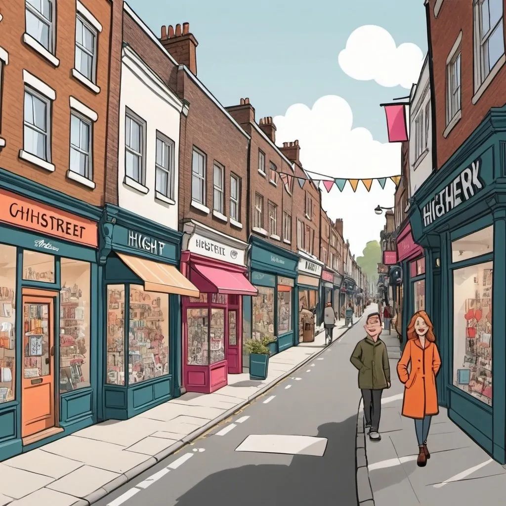 Prompt: cartoon highstreet
