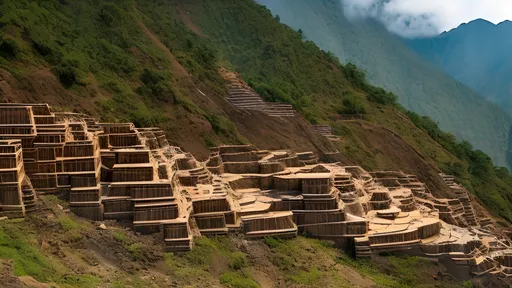 Prompt: Sustainable mining site in the himalayas in India. The region serves as a rich repository of plant and animal wealth in diverse ecological zones, and the prevailing ecosystems reflect a mosaic of biotic communities at various spatial and organizational levels