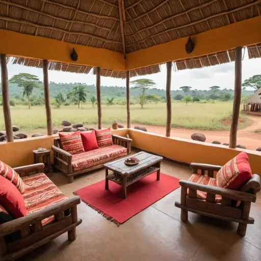 Prompt: A vacation rental themed in mijikenda culture 