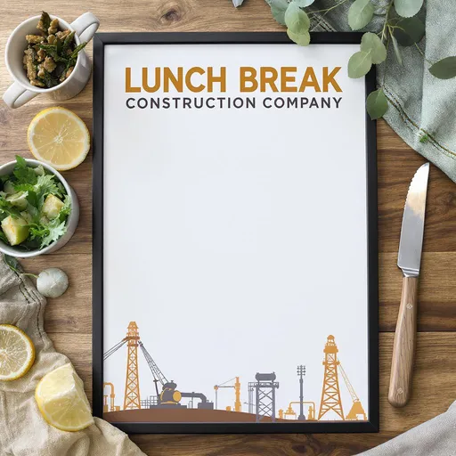 Prompt: PETROL & GAS CONSTRUCTION COMPANY LUNCH BREAK POSTER 12-1:00PM CREATE A POSTER 
