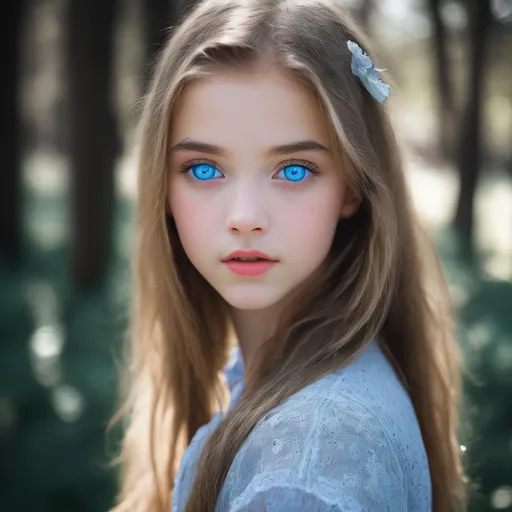 Prompt: Pretty girl with blue eyes