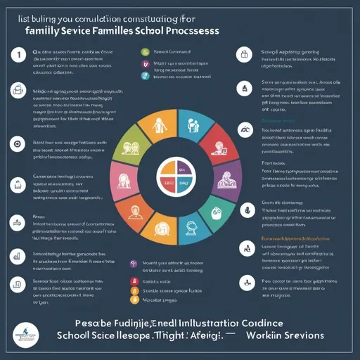 Prompt:  "prompt": "Create an illustration showing the various service options for families who need guidance through a school placement process. Our most comprehensive service supports families through the 10 steps of the school placement process;" OUr suite of targeted services all customers to buy smaller scopes of workw ithin the full service SPA service in an al-carte fashion. Here are the options: school list building; application support and guidance, essay/interview/first choice/decision day; essay & interview prep, essay or interview only preparation; advocacy, decision making, off cycle part 1 which sets up the applicant, school list and application strategy and off cycle part 2 which supports the applicaiton process. Then, we have our smallest consultations, which are comprehensive consultation and impactful consutlation which can be used for q and a and to teach you concepts related to public, charter and private school admissions and placement. 
  "size": "1024x1024"