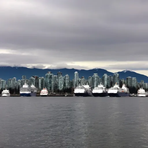 Prompt: Put some ships in back ground as if it is vancouver.