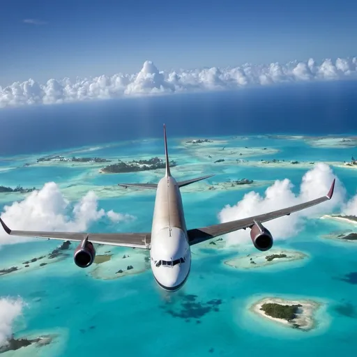 Prompt: plane flying over the bermuda triangle