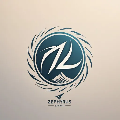 Prompt: Create a logo using wind and the word zephyrus.