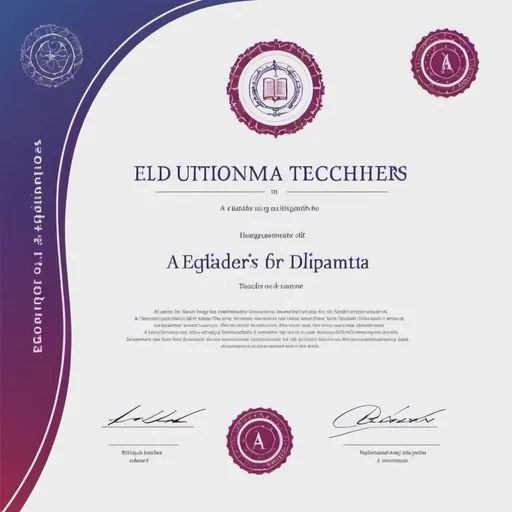 Prompt: Make a nice looking diploma with EdAiders logotype on top. It's a circle with a wavy pattern of blue, purple, light red and a lighter purple color. Under it write Diplom, in bold, on the first line. On the second line write Borell Magnus with slightly smaller letters. Then skip one line
On the third line write har genomfört EdAiders using even smaller letters. On the fourth line write AI-utbildning för skolor, in bold and the same size letters as Diploma on the top line. Below that, in the same size as the third line, write 2024.06.17

A few lines further down, in fine writing, write five lines of text talking about an AI education for teachers and what this course has been about. At the very bottom but  EdAiders text logo. Everything should be centered. The document size should be A4.