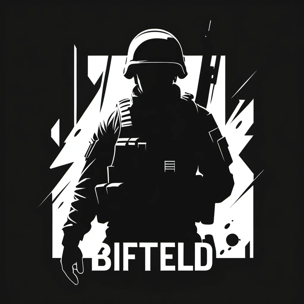 Prompt: a black and white logo with the words in a white stroke on it, and a silhouette of a man, Dom Qwek, or some soldier, shock art, key art, vector art, only word used must be "STRICKY", battlefield 2042 theme