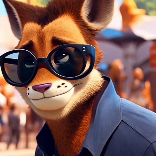 Prompt: finnick with black sunglasses from zootopia