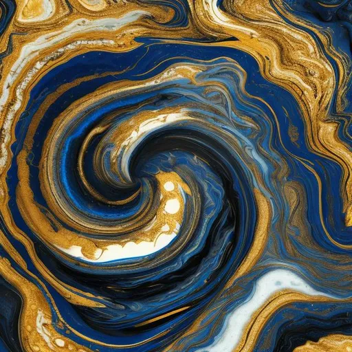 Prompt: blue and golden smooth swirling marble universe  ,hyper realistic ,intricate , trending on artristation