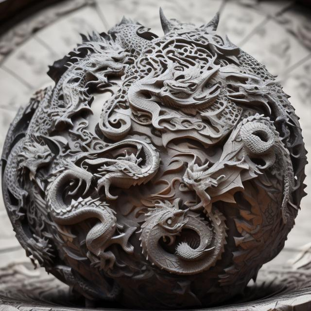 Prompt: 2 dragons, one black and one white inside yin Yan ball, intricate design, trnding on artristatiom , sharp focus, 