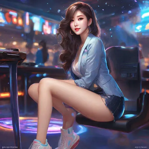 Prompt: safe girlfriend, girlfriend bending over, can show parents, is pretty ,humble, wholesome, gamer girl, korean gf, korean girl, 

splash art, by Greg rutkowski, hyper detailed perfect face,

beautiful kpop idol sitting, full body, long legs, perfect body,

high-resolution cute face, perfect proportions,smiling, intricate hyperdetailed hair, light makeup, sparkling, highly detailed, intricate hyperdetailed shining eyes,  

Elegant, ethereal, graceful,

HDR, UHD, high res, 64k, cinematic lighting, special effects, hd octane render, professional photograph, studio lighting, trending on artstation
