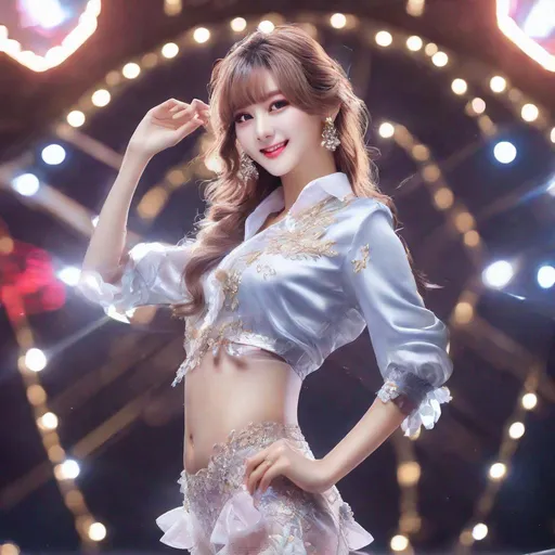 Prompt: by Greg rutkowski, hyper detailed perfect face, (((HDR)), ((UHD)), ((high res)), ((64k)), beautiful kpop idol stretching, full body, long legs, perfect body, high-resolution cute face, perfect proportions,smiling, intricate hyperdetailed hair, light makeup, sparkling, highly detailed, intricate hyperdetailed shining eyes, Elegant, ethereal, graceful, cinematic lighting, special effects, hd octane render, professional photograph, studio lighting, trending on artstation