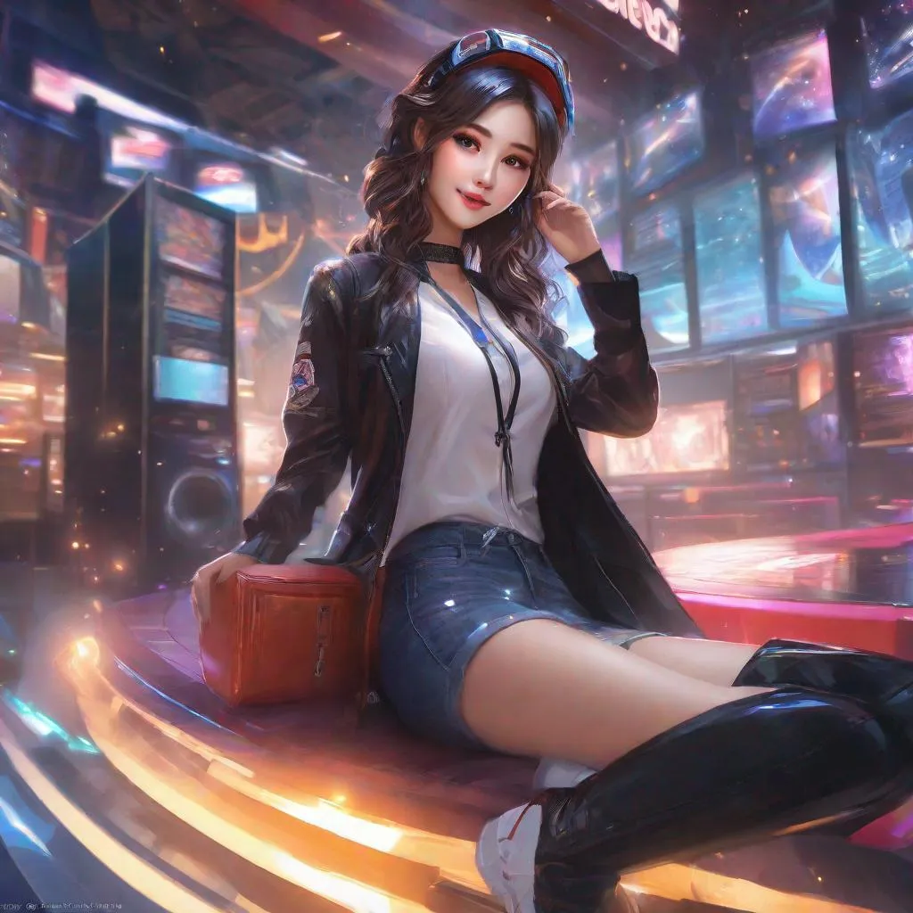 Prompt: safe girlfriend, can show parents, is pretty ,humble, wholesome, gamer girl, korean gf, korean girl, 

splash art, by Greg rutkowski, hyper detailed perfect face,

beautiful kpop idol sitting, full body, long legs, perfect body,

high-resolution cute face, perfect proportions,smiling, intricate hyperdetailed hair, light makeup, sparkling, highly detailed, intricate hyperdetailed shining eyes,  

Elegant, ethereal, graceful,

HDR, UHD, high res, 64k, cinematic lighting, special effects, hd octane render, professional photograph, studio lighting, trending on artstation