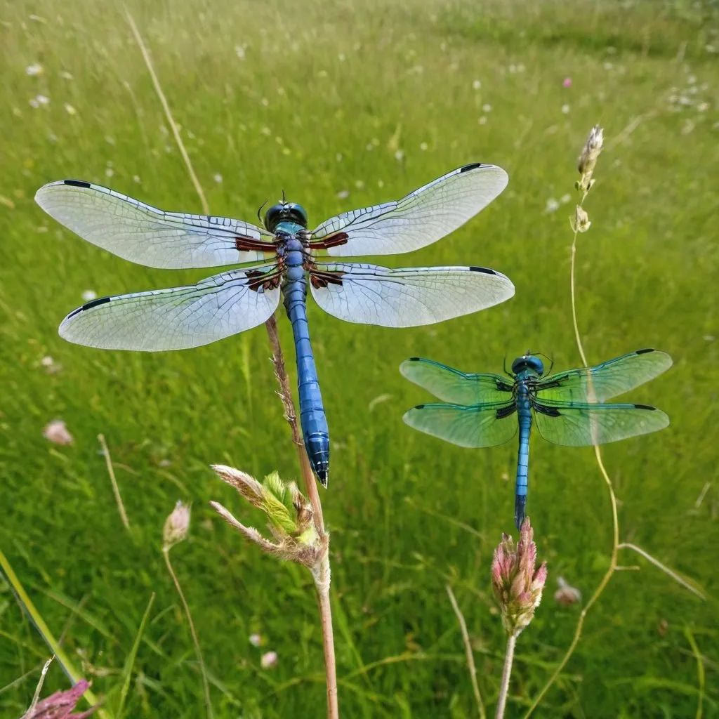 Prompt: dragonflies meadow