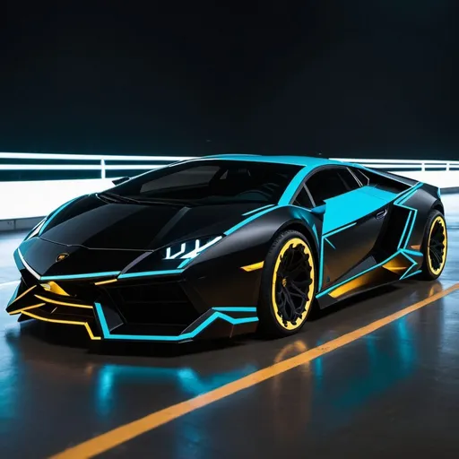 Prompt: Tron inspired Lamborghini 