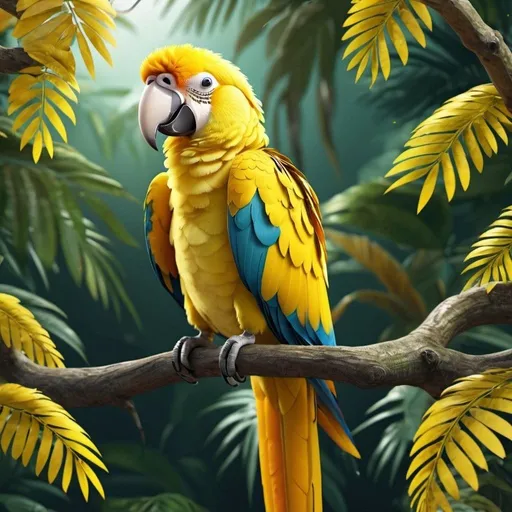 Prompt: A  photo of parrot sitting on the tree