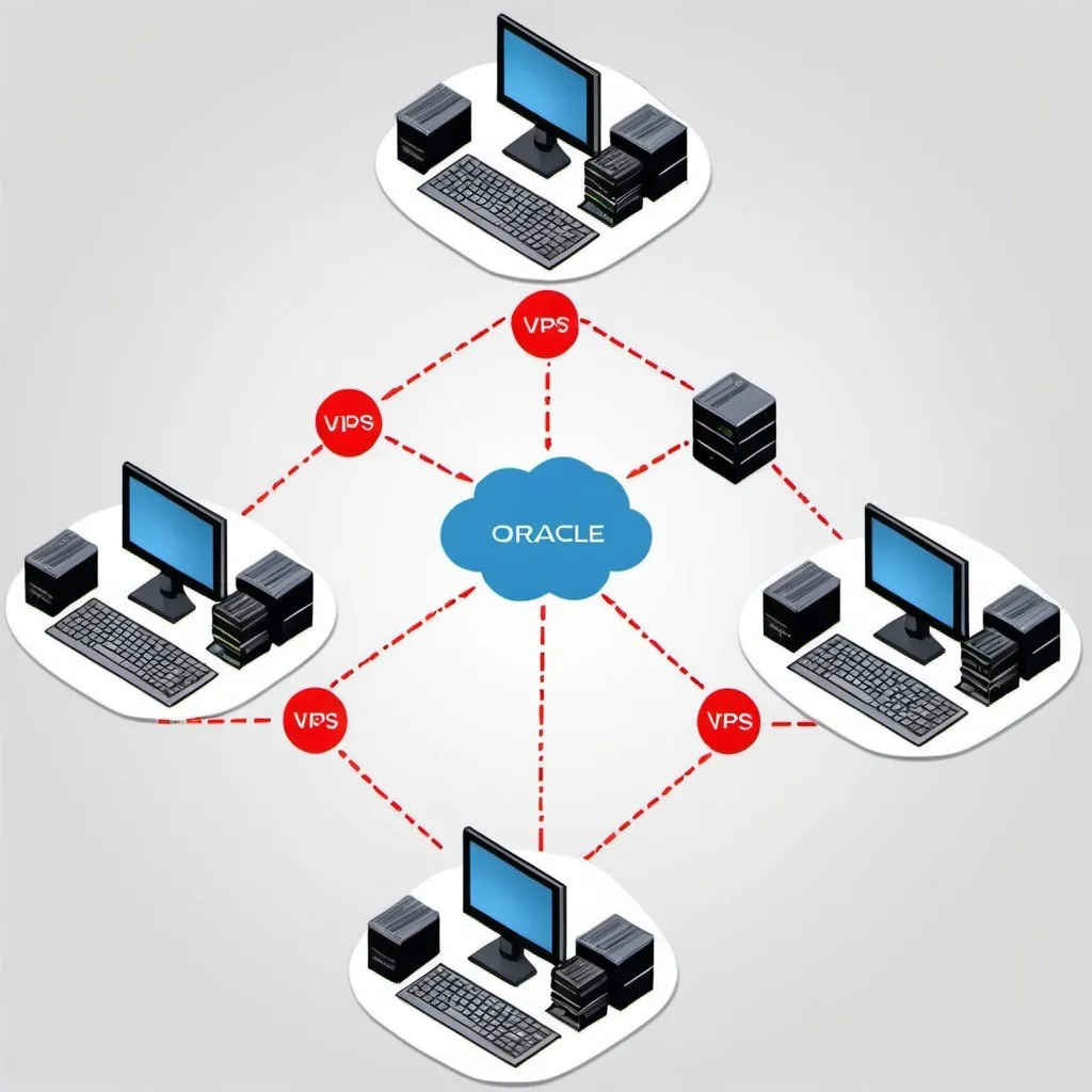 Prompt: Create 1 image which shows Site A contains Group A of 2 VPS and Group B of 2 VPS Group A vps connect with each other as an IIS Farm and Group B VPS connected with each other as Oracle Cluster