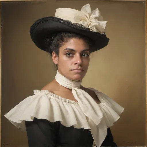 Prompt: Portrait of Cylena impersonating Marie Cessette Dumas, 